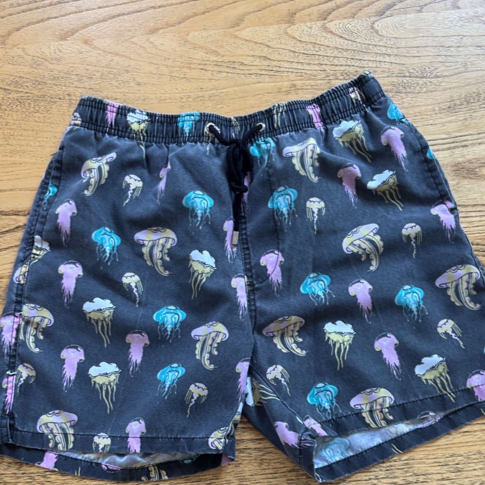 Ingear Black Swim Trunks with Pastel Jellyfish Print